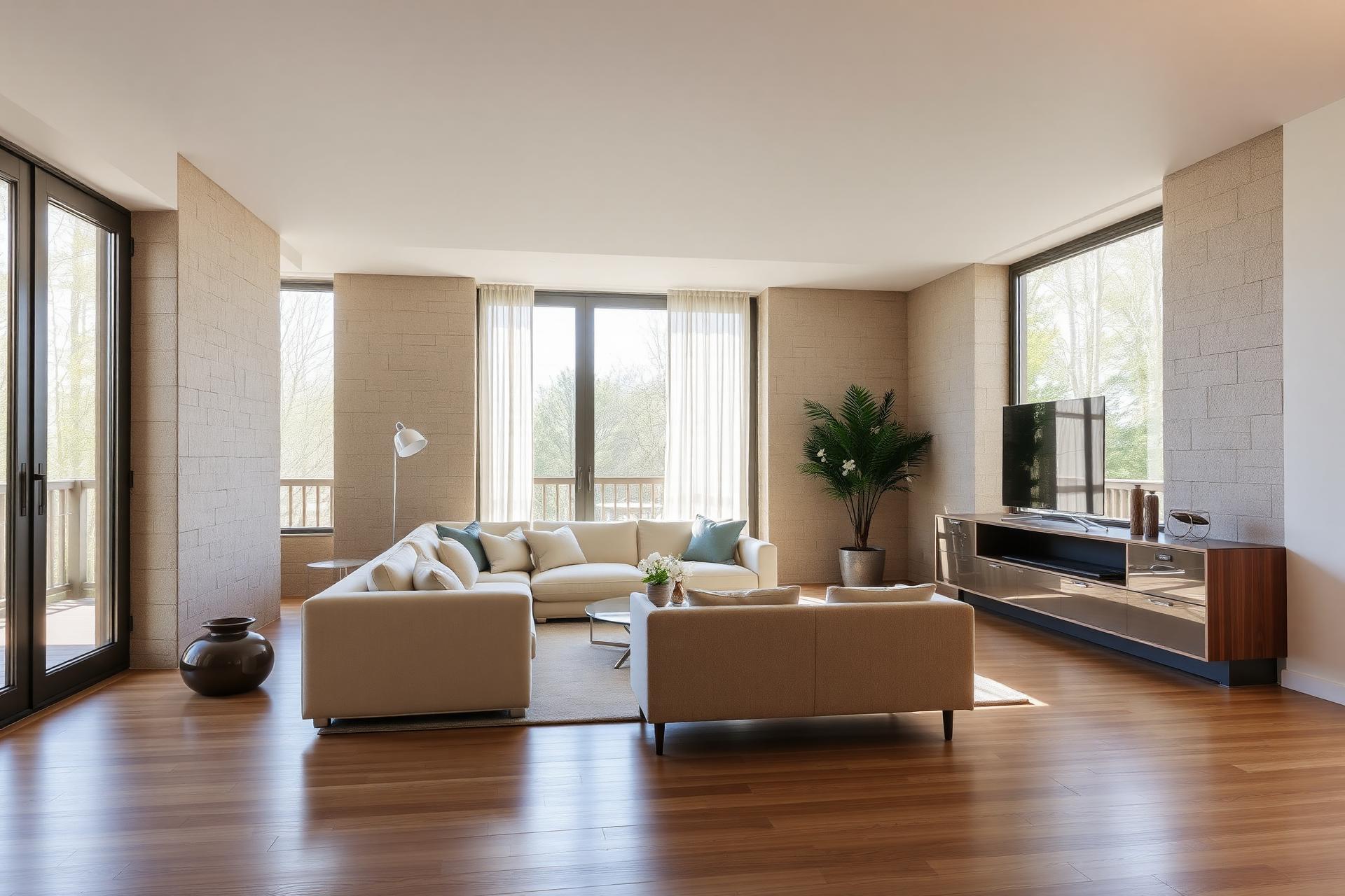 Modern furnished serviced apartment with natural lighting